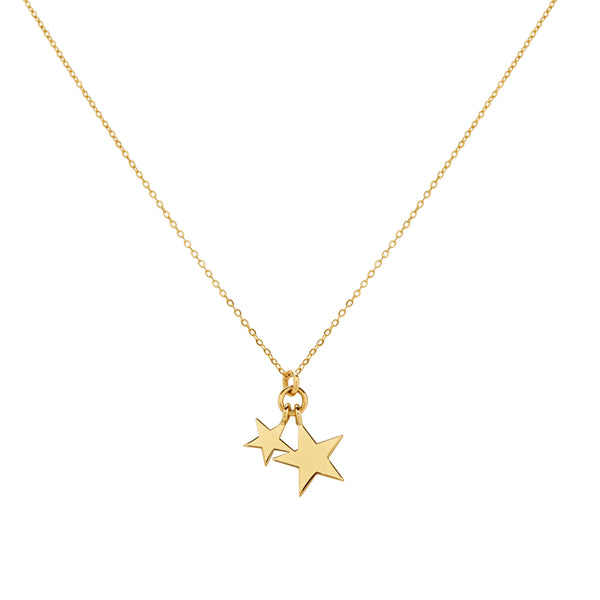 COLLAR ESTRELLA DOBLE EN ORO 18K