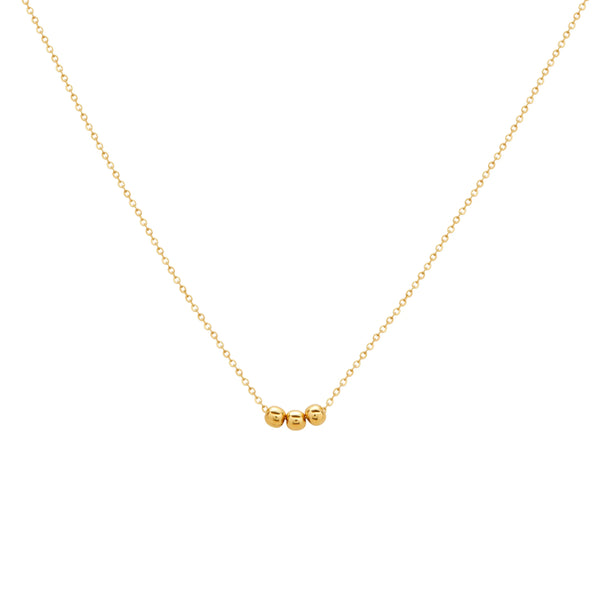 COLLAR BOLITA TRIPLE CADENA PRISMA EN ORO 18K