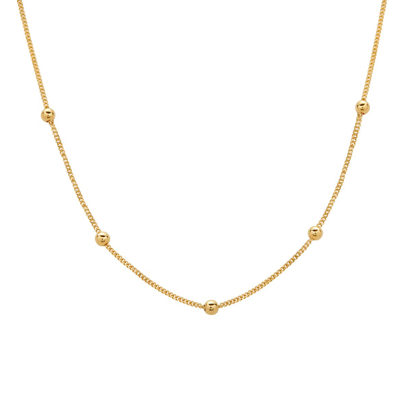 COLLAR BOLITAS LOMO EN ORO 18K