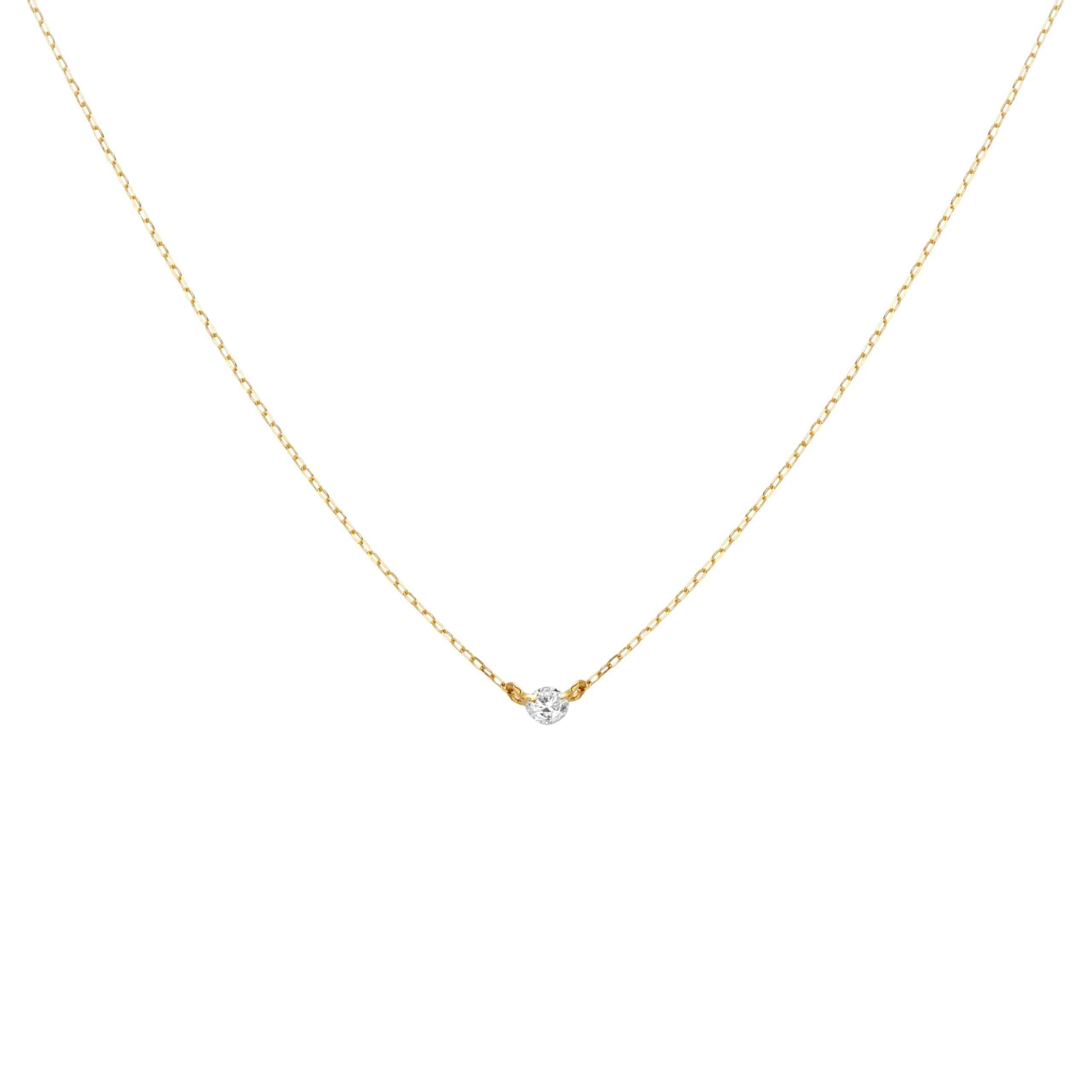 COLLAR PUNTO DE LUZ DIAMANTE SOLITARIO EN ORO 18K - Gallery 1