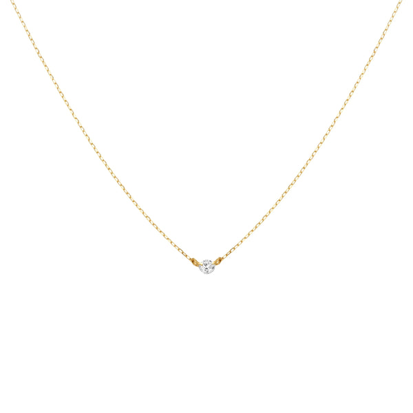 COLLAR PUNTO DE LUZ DIAMANTE SOLITARIO EN ORO 18K