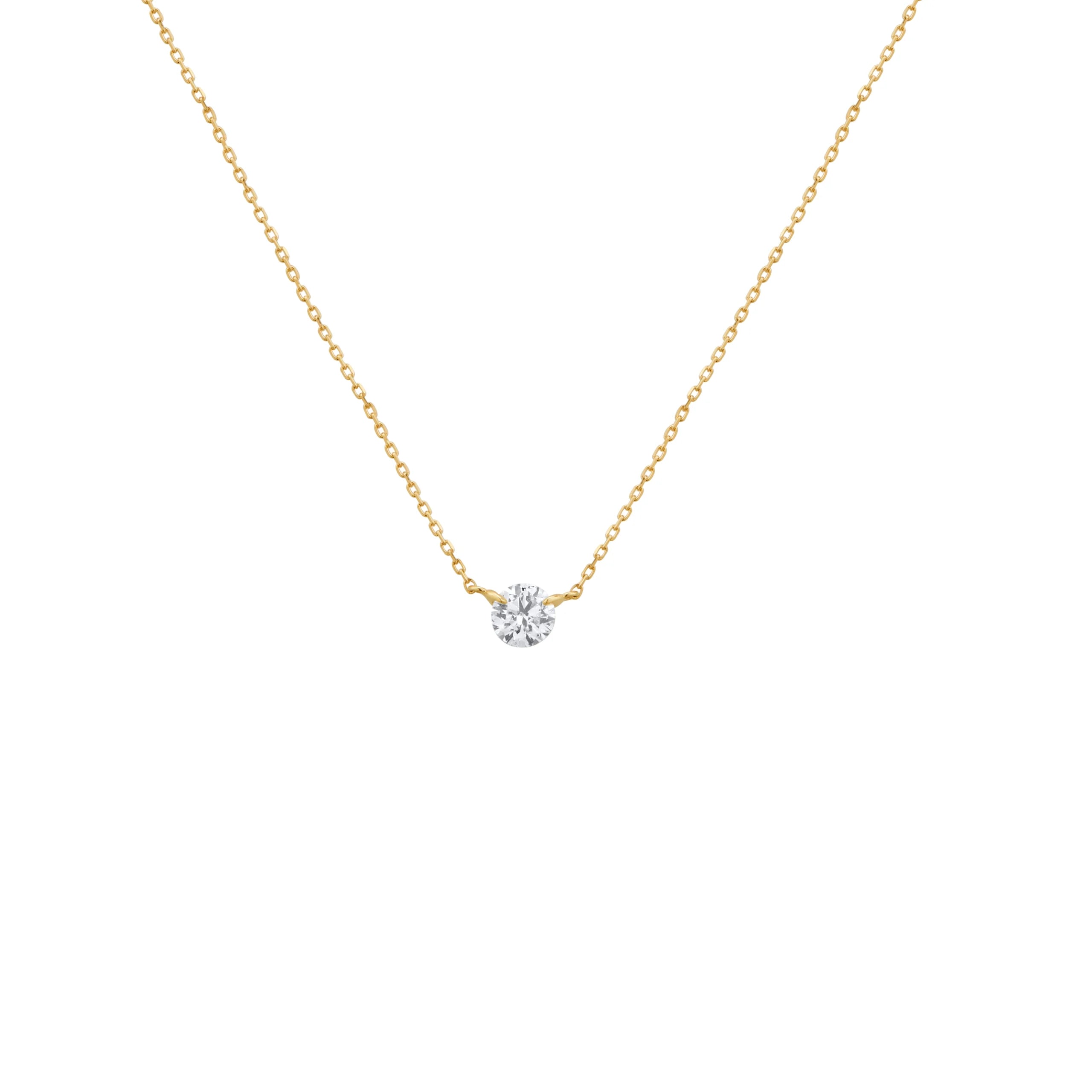 COLLAR PUNTO DE LUZ DIAMANTE SOLITARIO EN ORO 18K - Gallery 6
