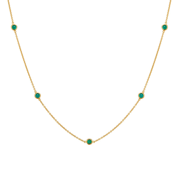COLLAR ESMERALDAS BISELADAS EN ORO 18K