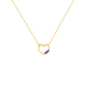 COLLAR CORAZÓN SILUETA CON AMATISTA EN ORO 18K