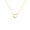 COLLAR CORAZÓN SILUETA CON TOPACIO EN ORO 18K