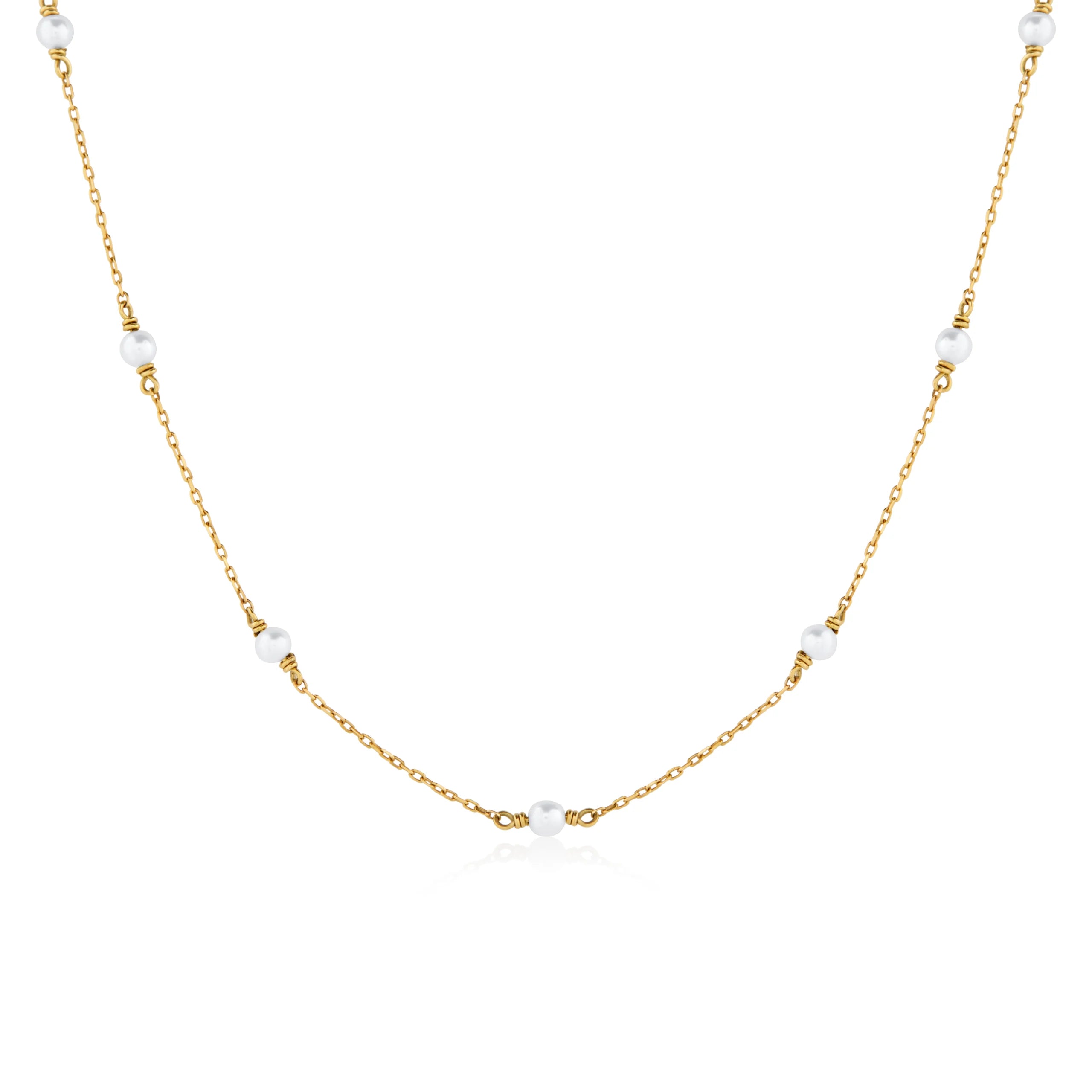 COLLAR PERLAS INTERCALADAS EN ORO 18K - Gallery 1