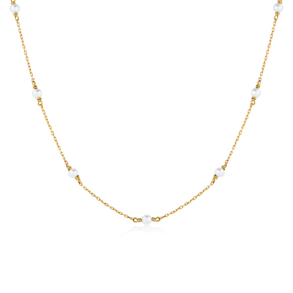 COLLAR PERLAS INTERCALADAS EN ORO 18K