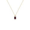 COLLAR PIEDRA OCTOGONAL RODOLITA EN ORO 18K