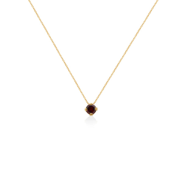 COLLAR PIEDRA PASANTE GRANATE EN ORO 18K