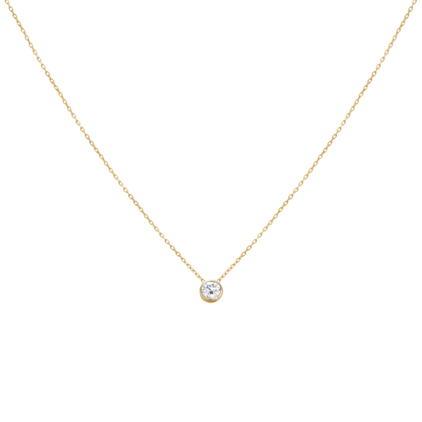 COLLAR PUNTO DE LUZ DIAMANTE BISELADO EN ORO 18K - Image 5