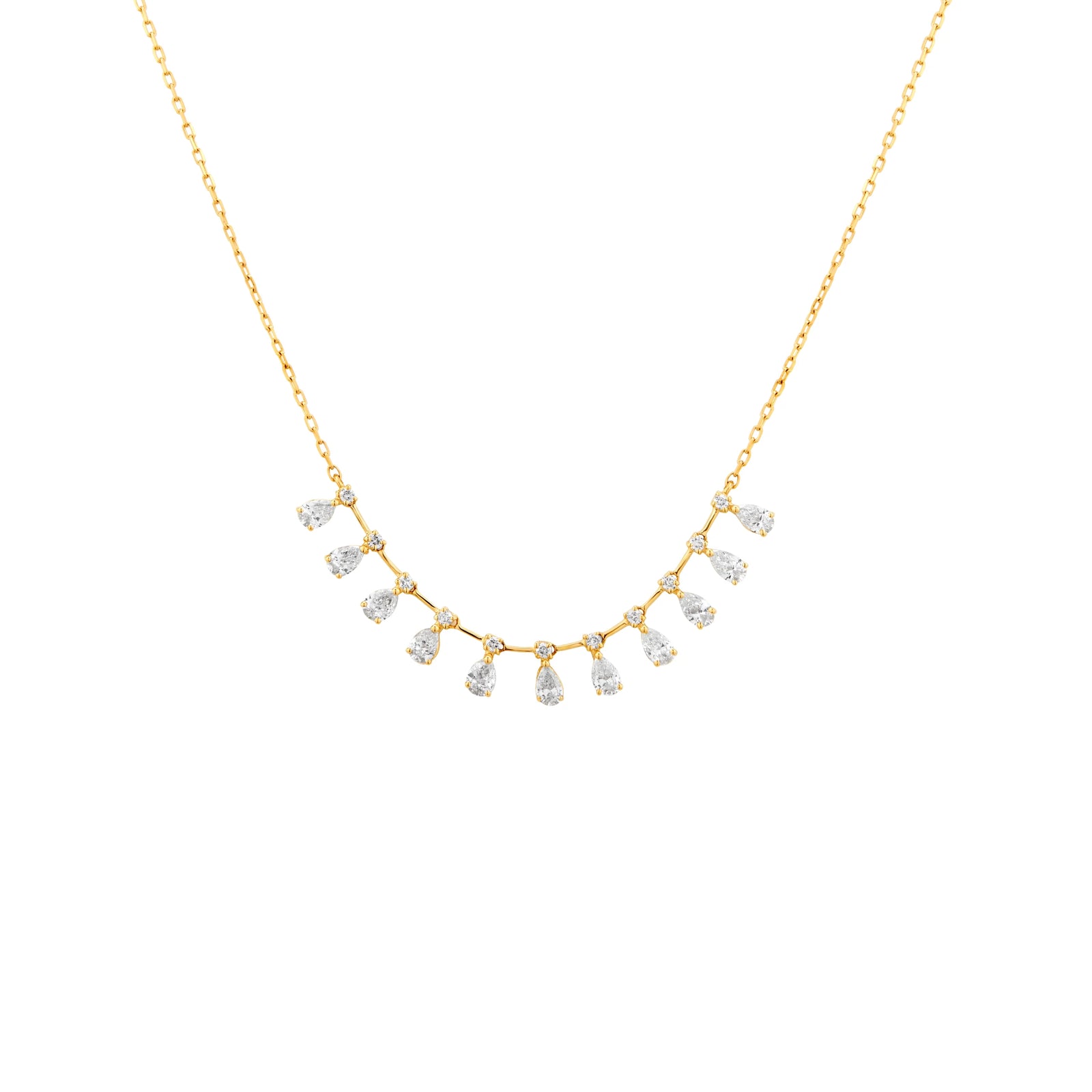 COLLAR DIAMANTES GOTAS COLGANTES EN ORO 18K - Image 1