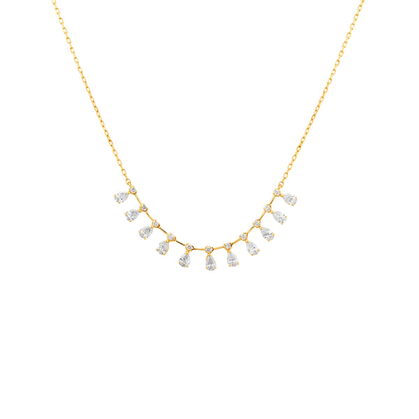 COLLAR DIAMANTES GOTAS COLGANTES EN ORO 18K