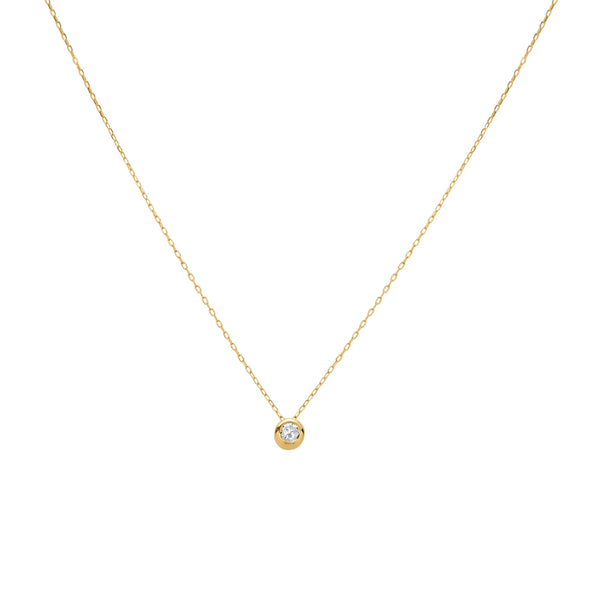 COLLAR PUNTO DE LUZ DIAMANTE BISELADO EN ORO 18K