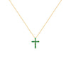 COLLAR CRUZ CON ESMERALDAS EN ORO 18K