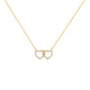 COLLAR CORAZONES CON DIAMANTES EN ORO 18K