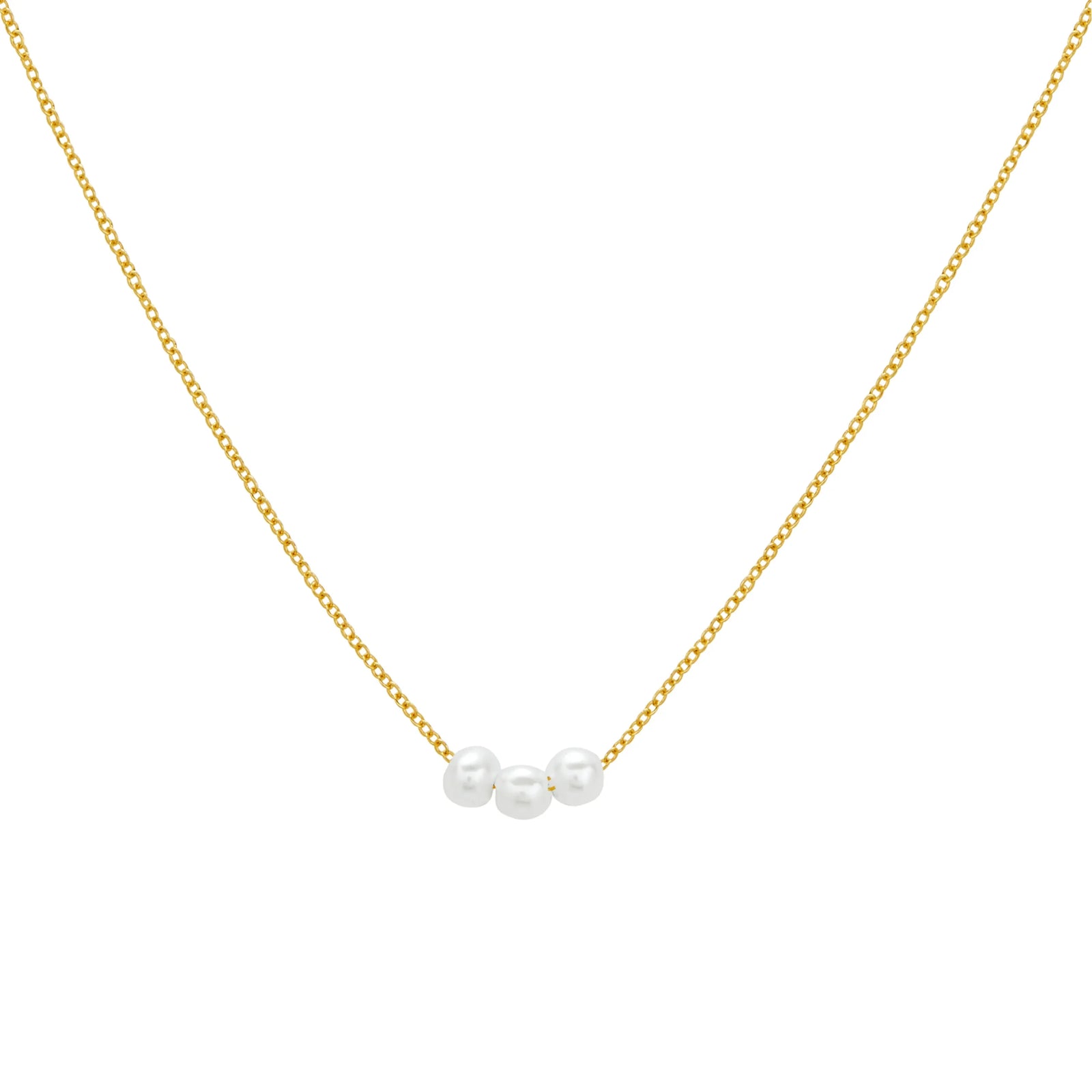 COLLAR PERLA TRIPLE EN ORO 18K - Image 1