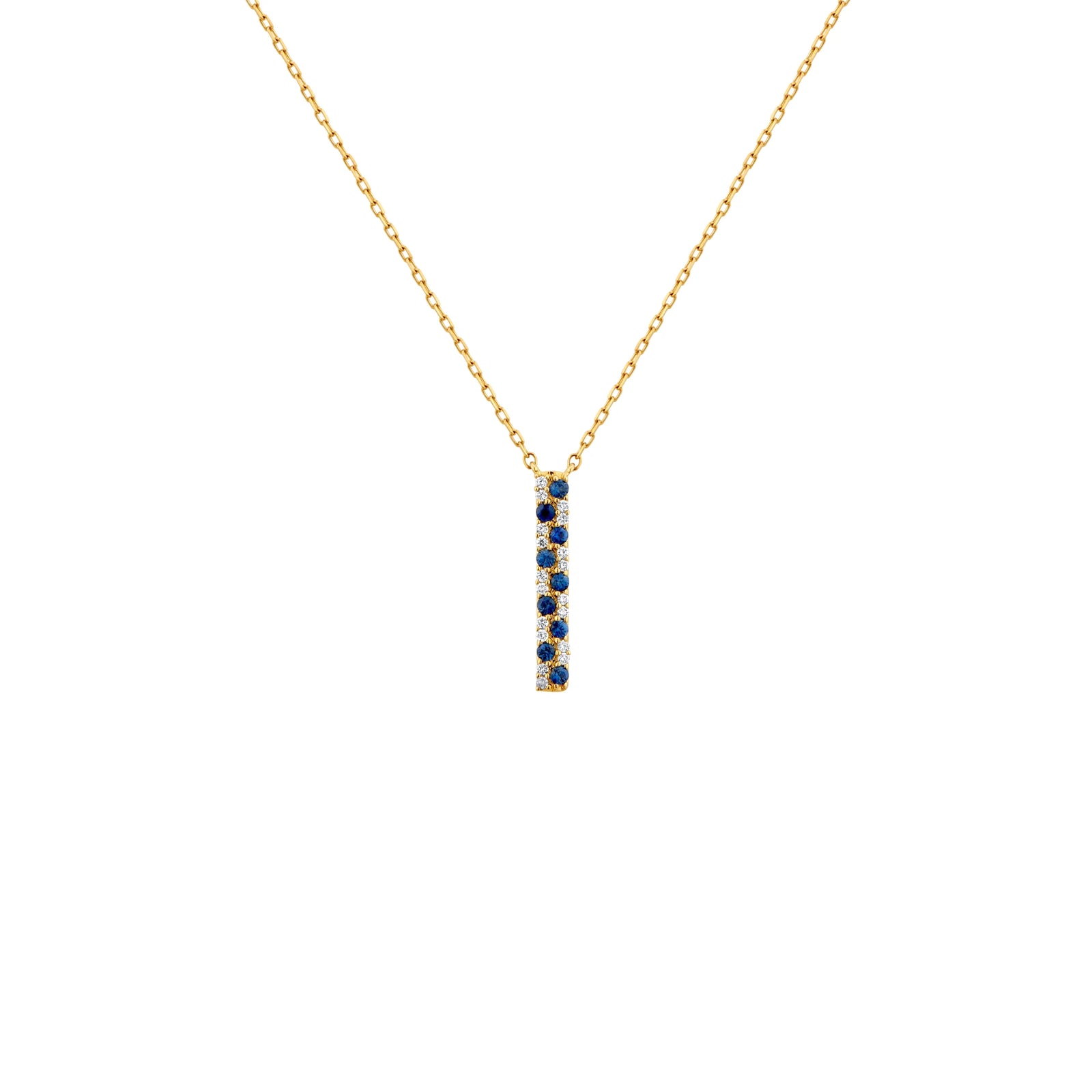 COLLAR ZAFIROS Y DIAMANTES EN ORO 18K - Image 1