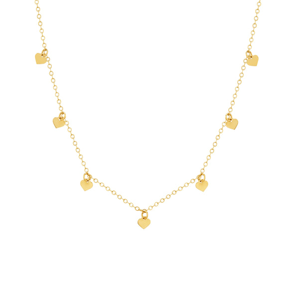COLLAR CORAZONES COLGANTES EN ORO 18K