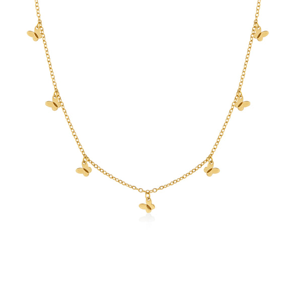 COLLAR MARIPOSAS COLGANTES EN ORO 18K
