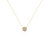 COLLAR DIAMANTE CON HALO DIAMANTES EN ORO 18K