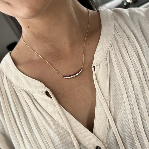 COLLAR DIAMANTES Y RUBÍES EN ORO 18K - Secondary