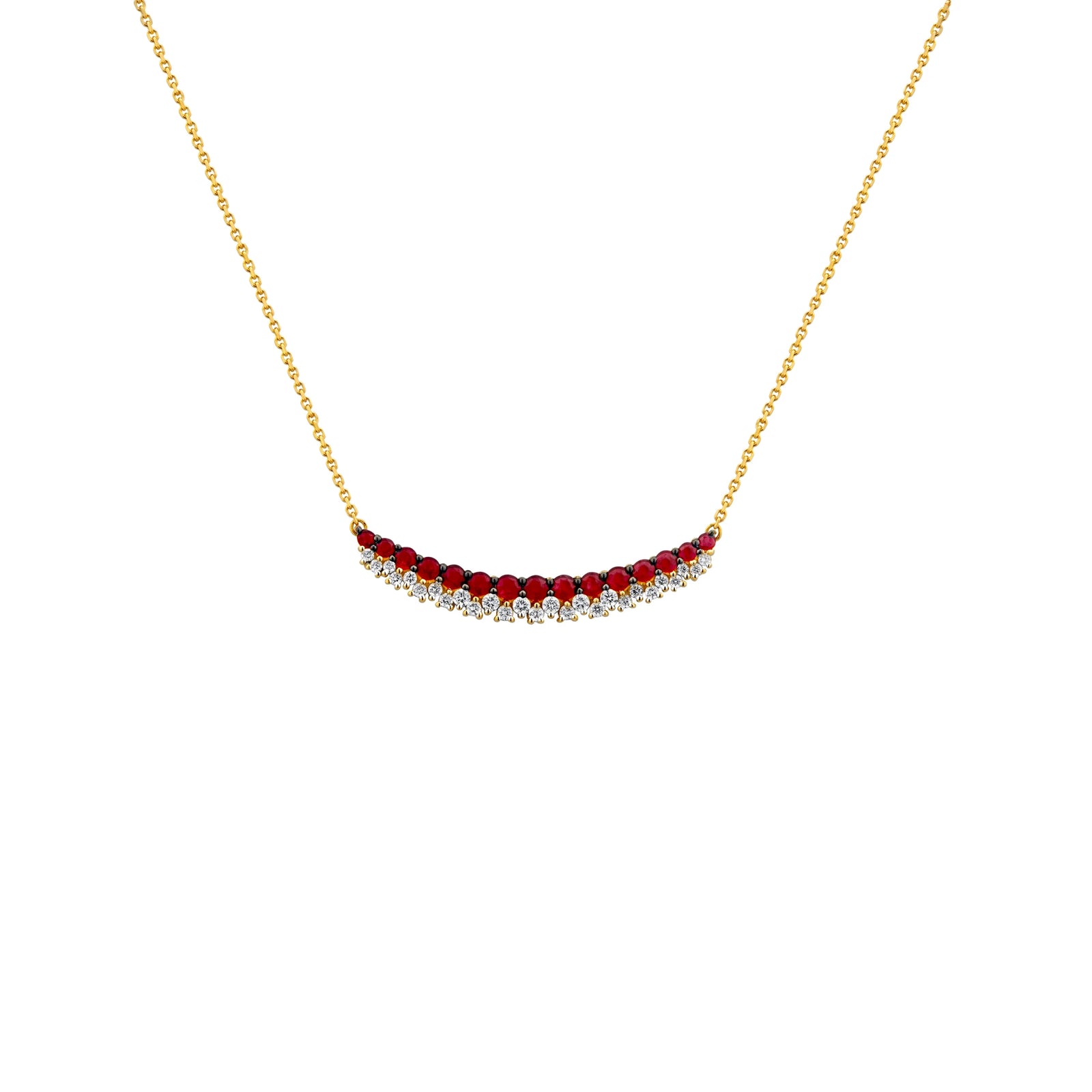 COLLAR DIAMANTES Y RUBÍES EN ORO 18K - Image 1