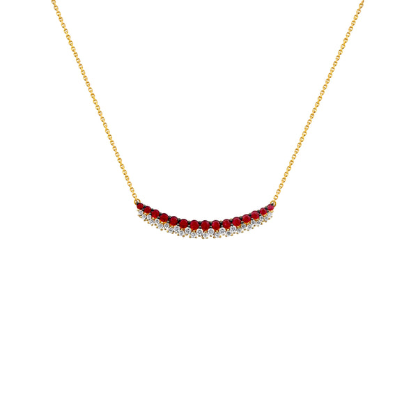 COLLAR DIAMANTES Y RUBÍES EN ORO 18K