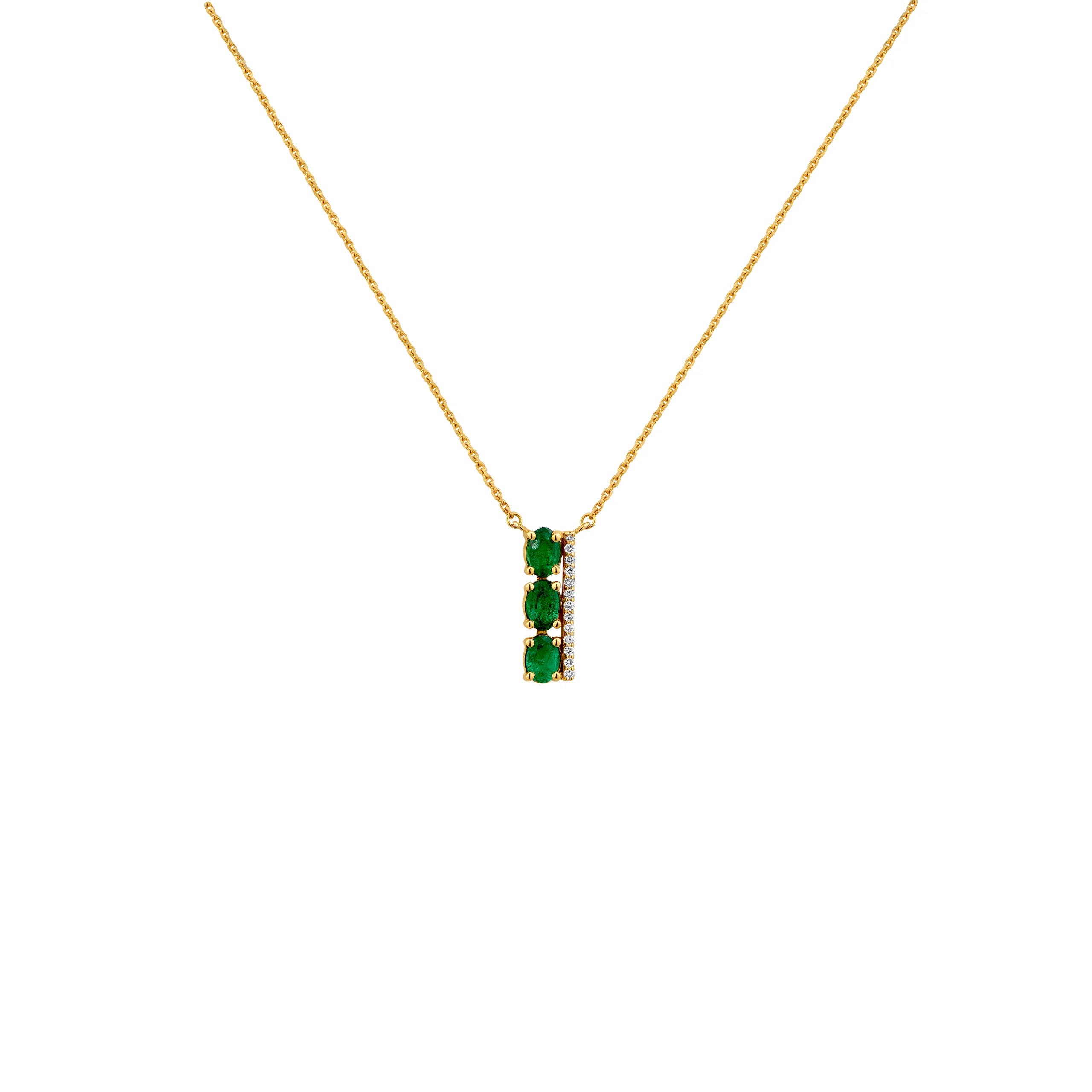 COLLAR ESMERALDAS Y DIAMANTES EN ORO 18K - Gallery 1