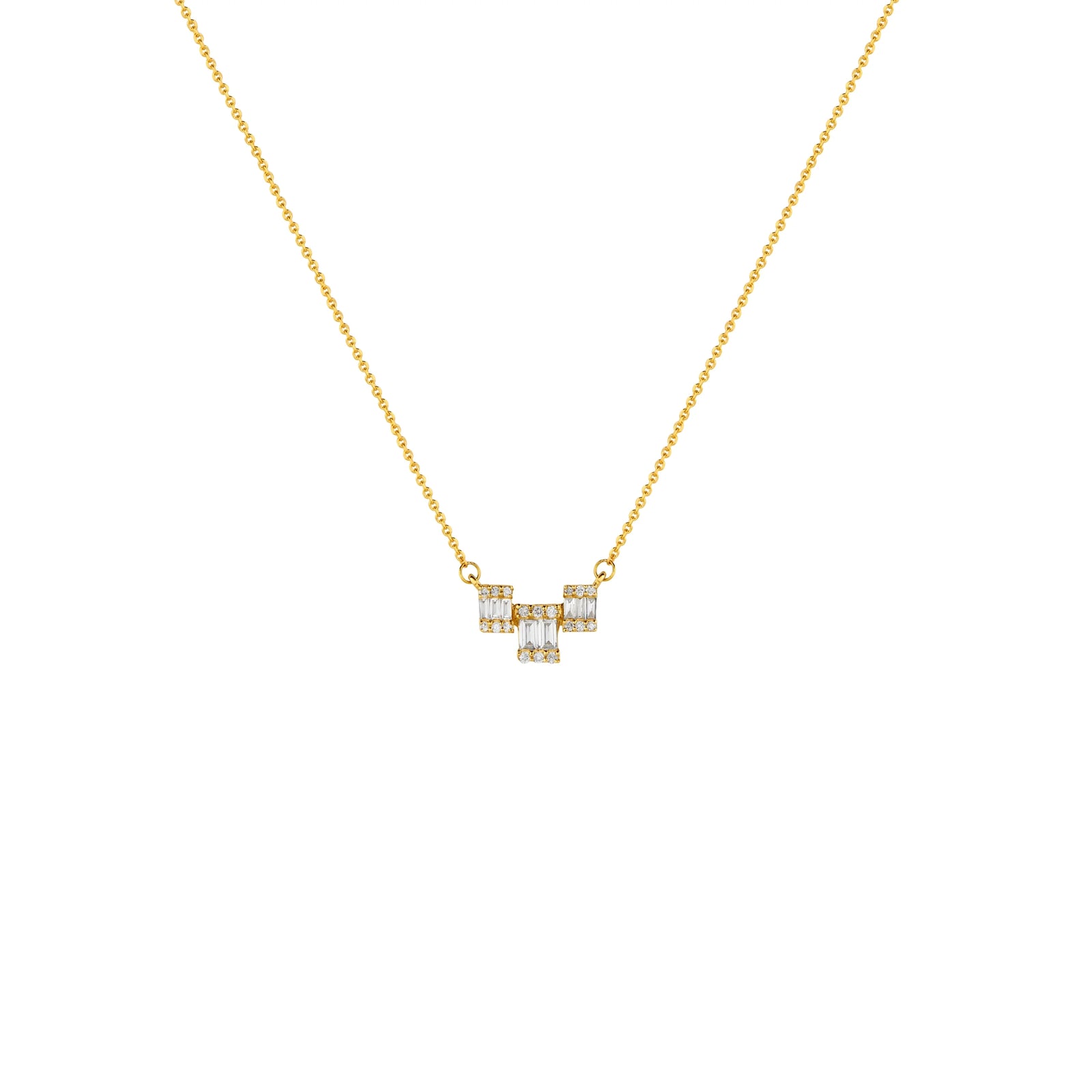 COLLAR DIAMANTES RECTÁNGULOS EN ORO 18K - Image 1