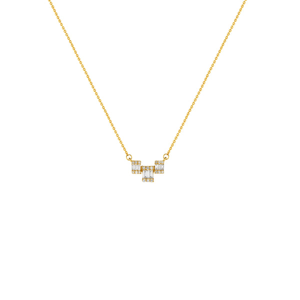 COLLAR DIAMANTES RECTÁNGULOS EN ORO 18K