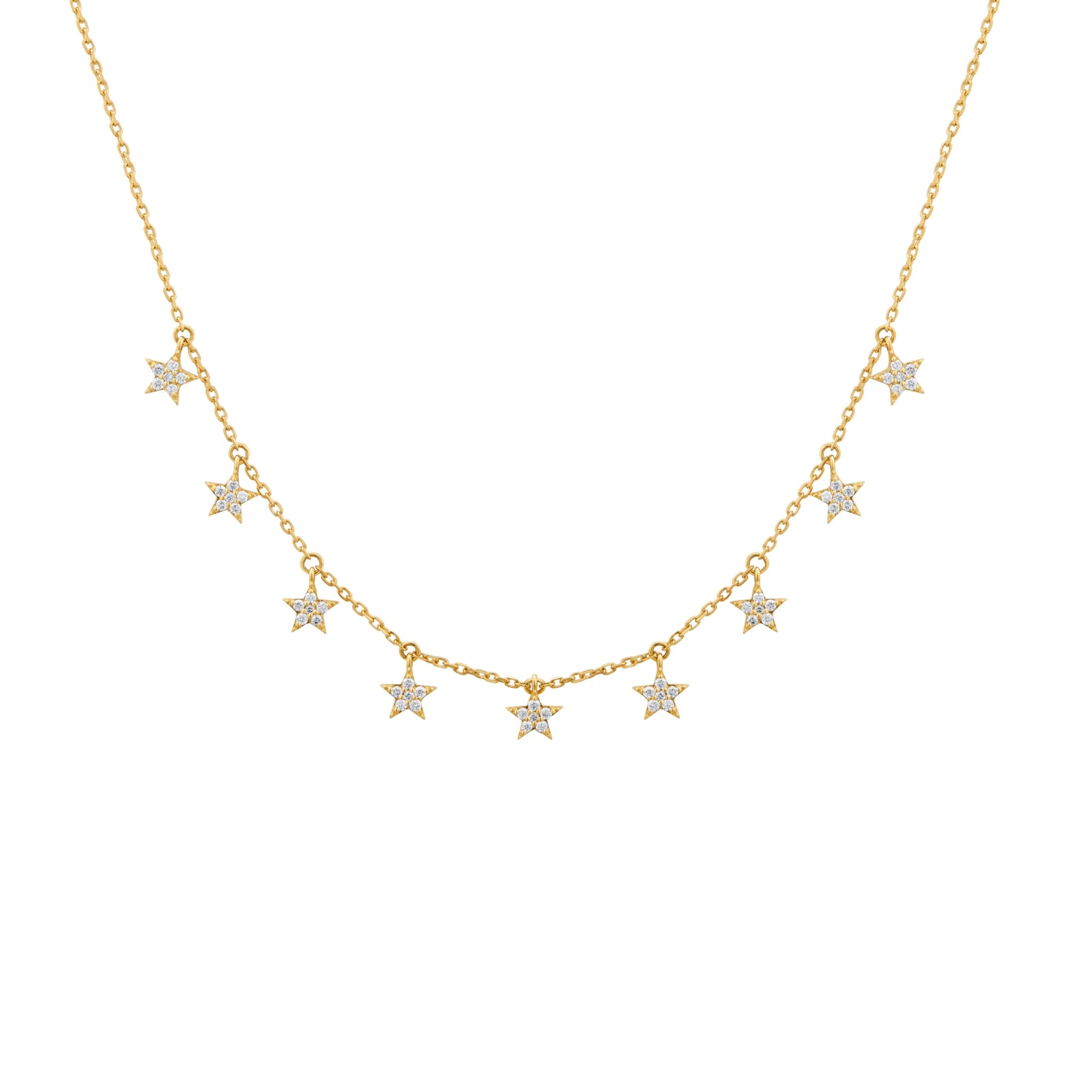 COLLAR ESTRELLAS COLGANTES CON DIAMANTES EN ORO 18K - Image 1