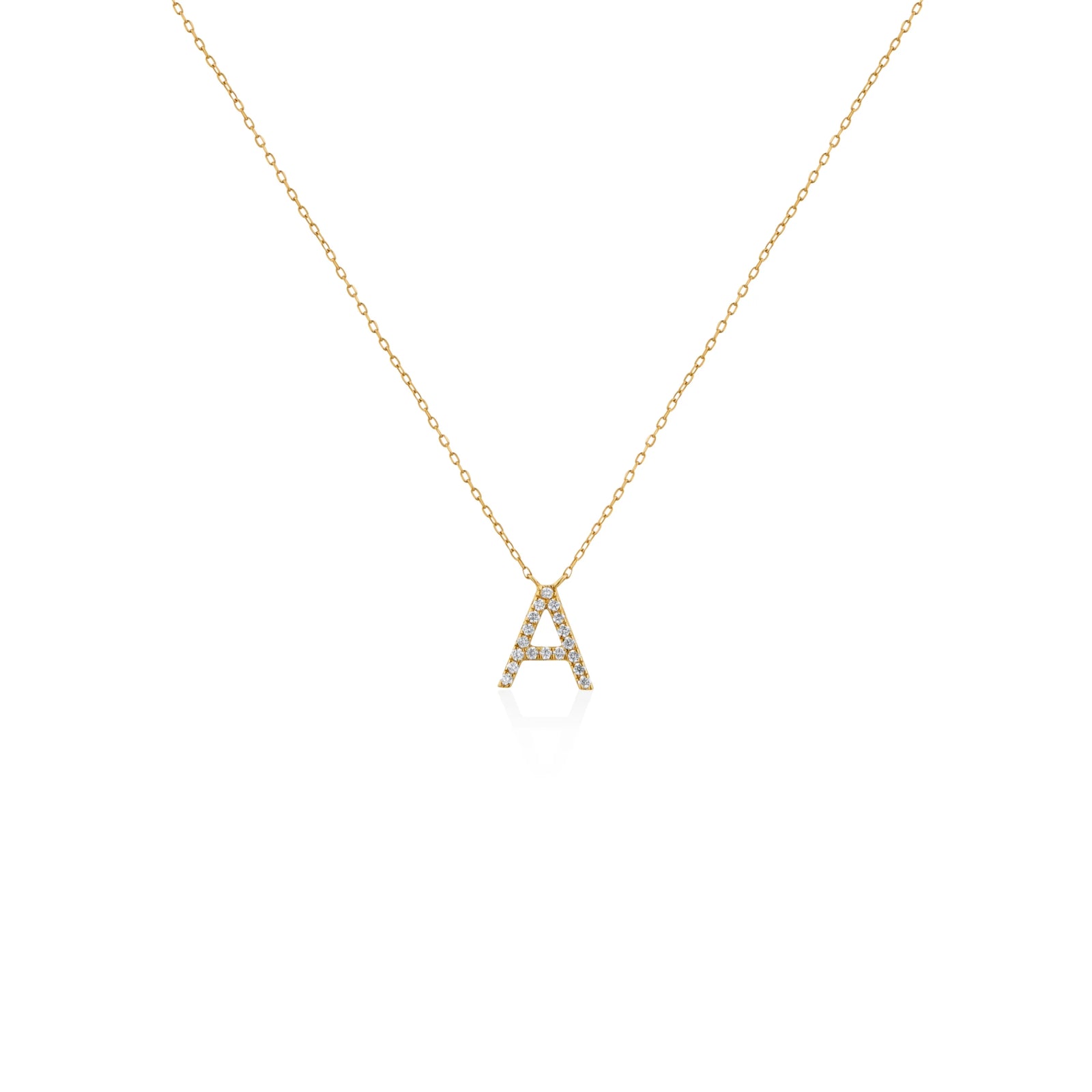 COLLAR INICIAL CON DIAMANTES EN ORO 18K - Image 1