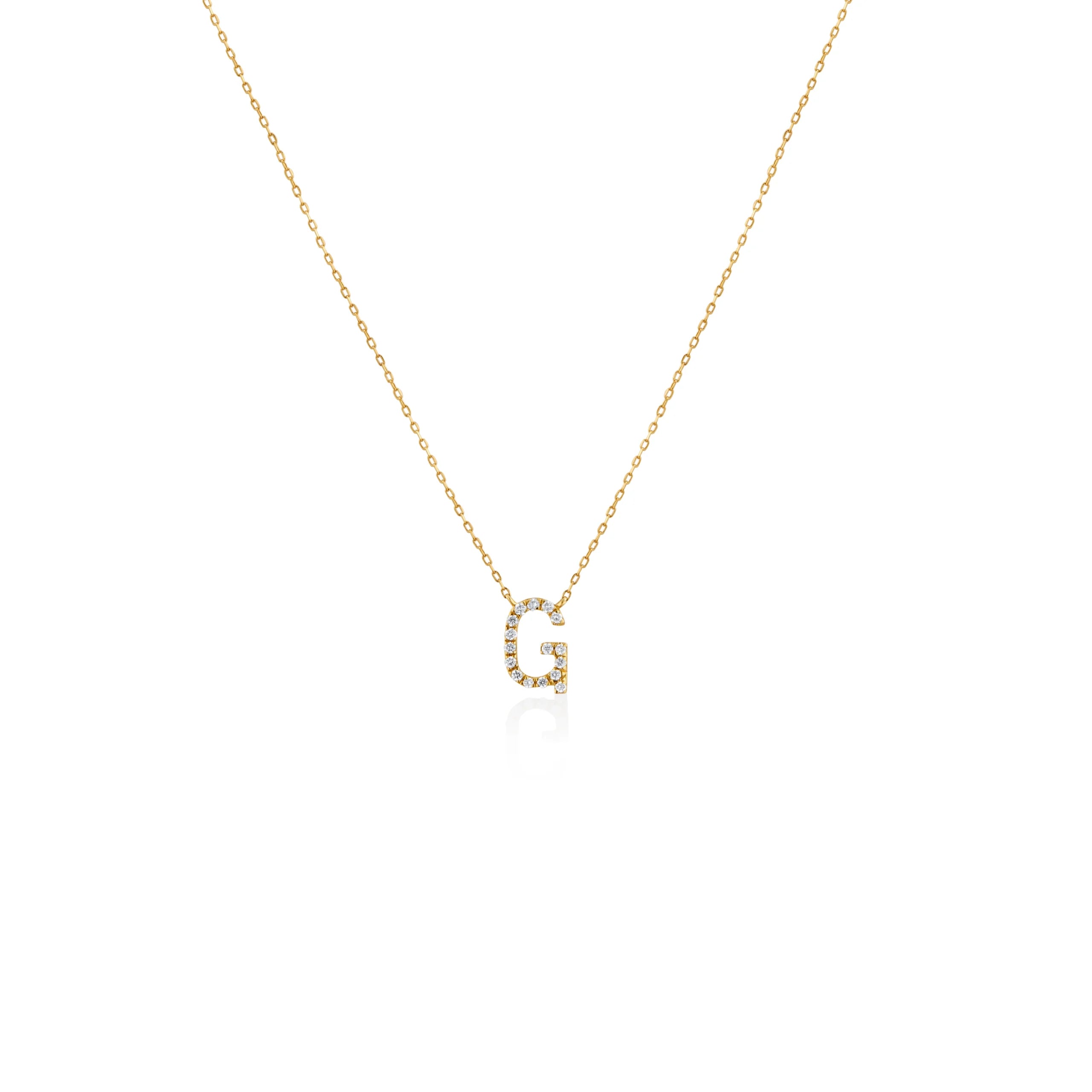 COLLAR INICIAL CON DIAMANTES EN ORO 18K - Gallery 10