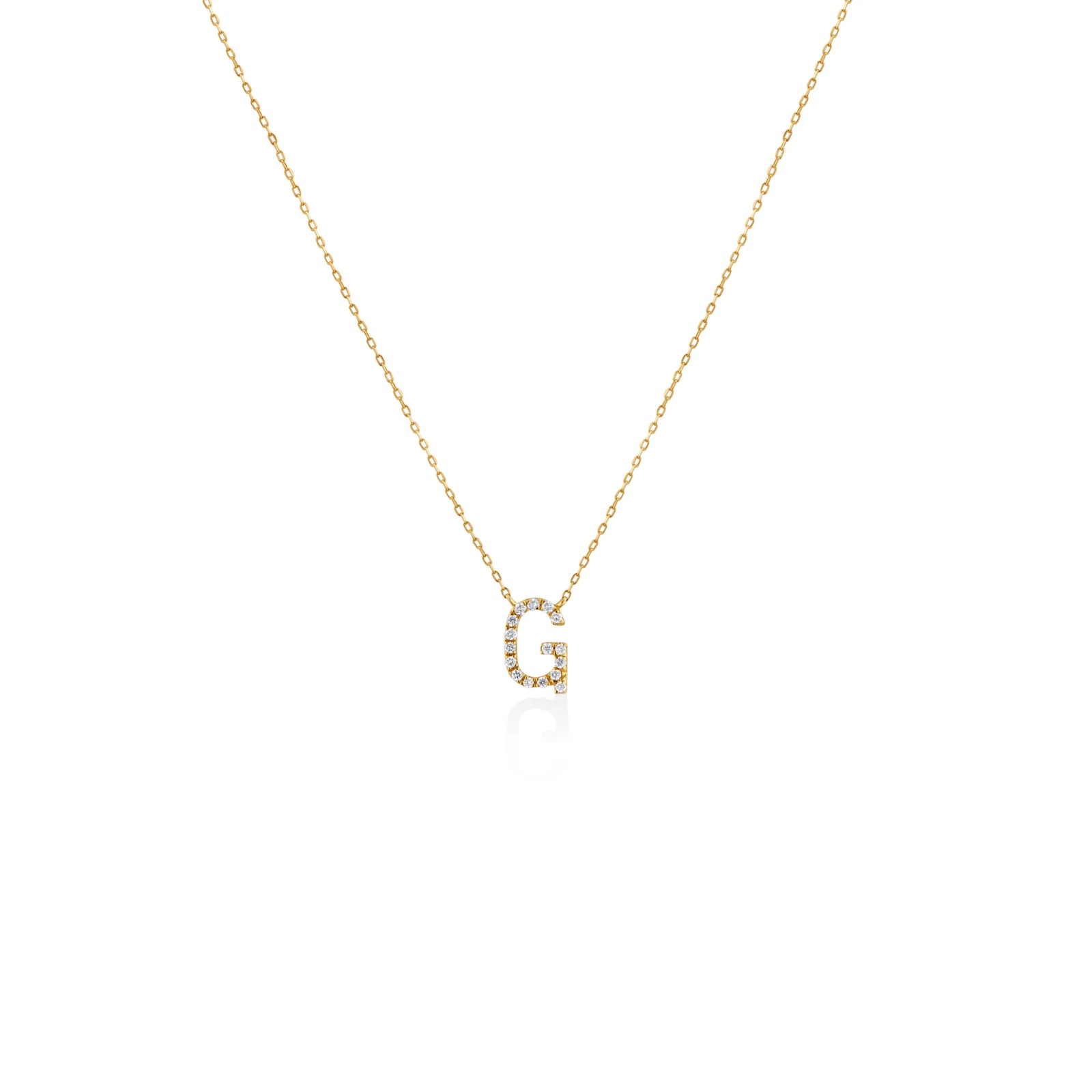 COLLAR INICIAL CON DIAMANTES EN ORO 18K - Image 10
