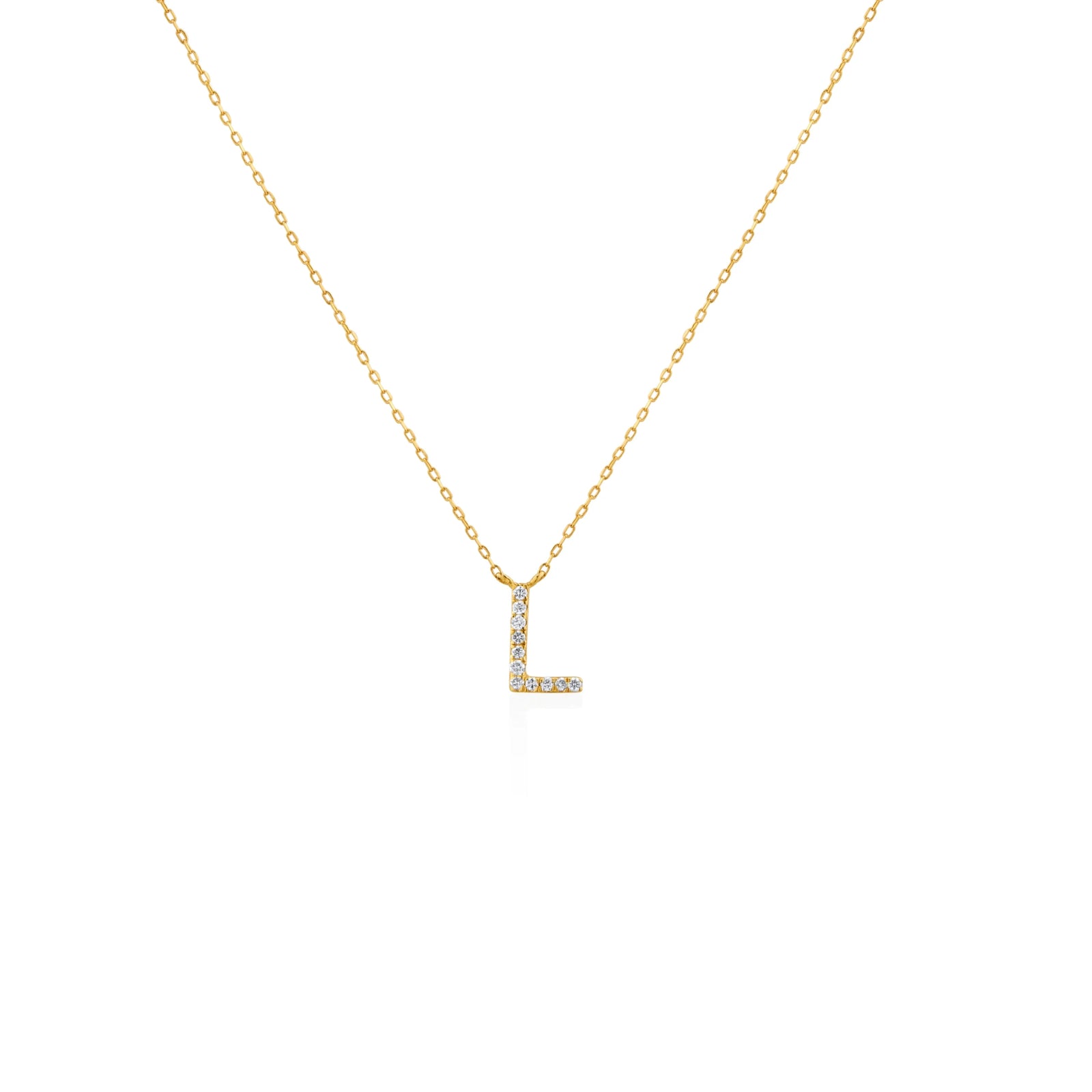 COLLAR INICIAL CON DIAMANTES EN ORO 18K - Image 7