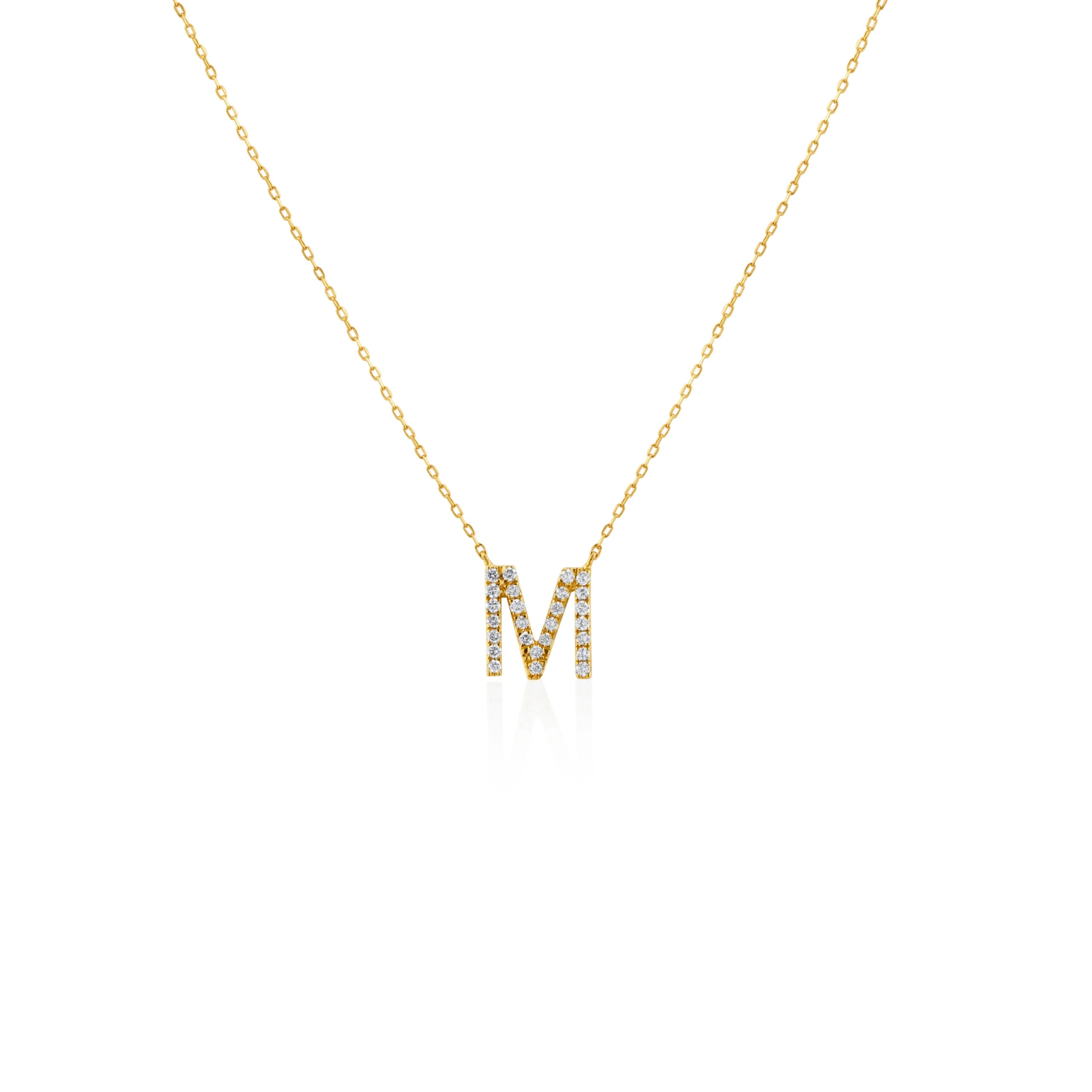 COLLAR INICIAL CON DIAMANTES EN ORO 18K - Gallery 6
