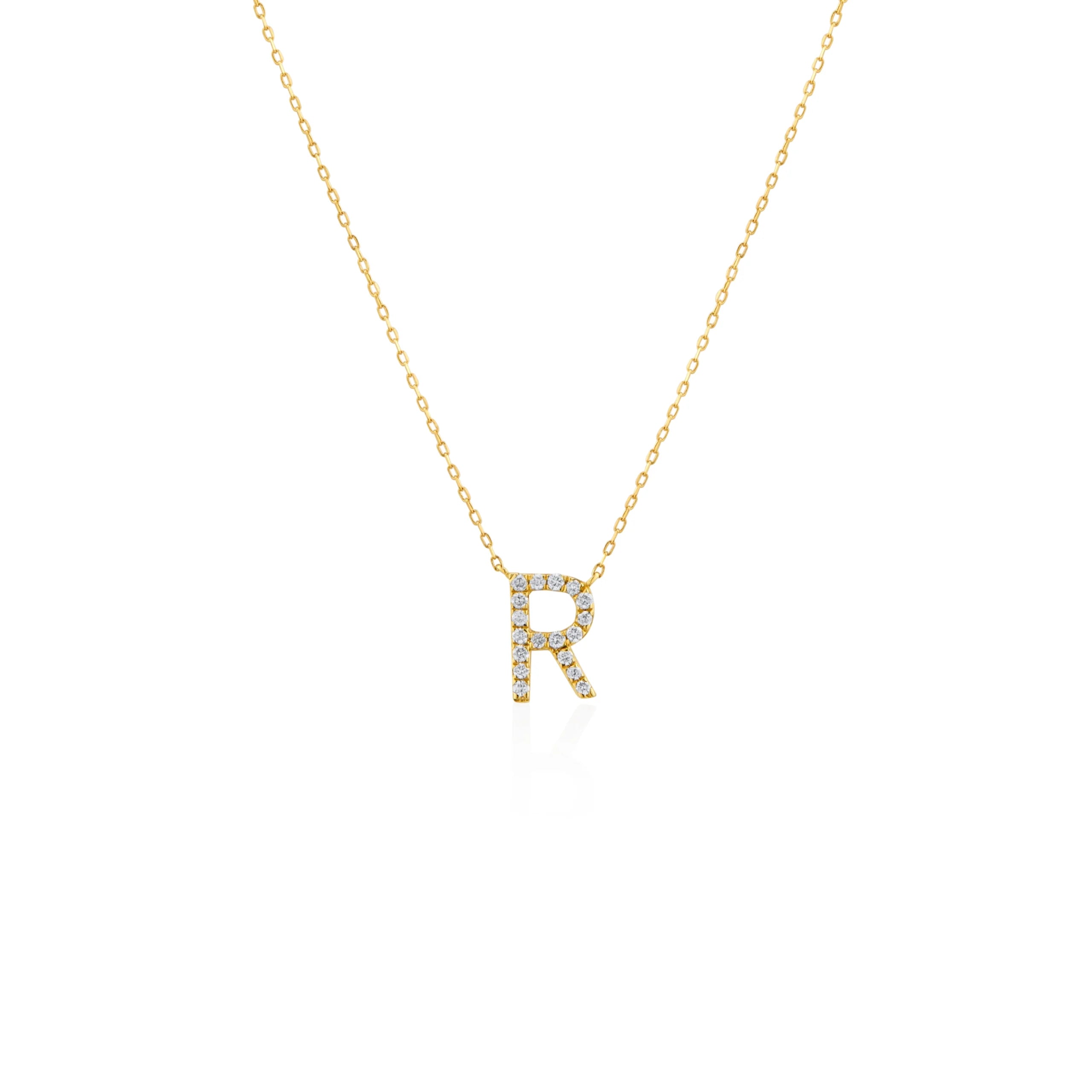 COLLAR INICIAL CON DIAMANTES EN ORO 18K - Gallery 5