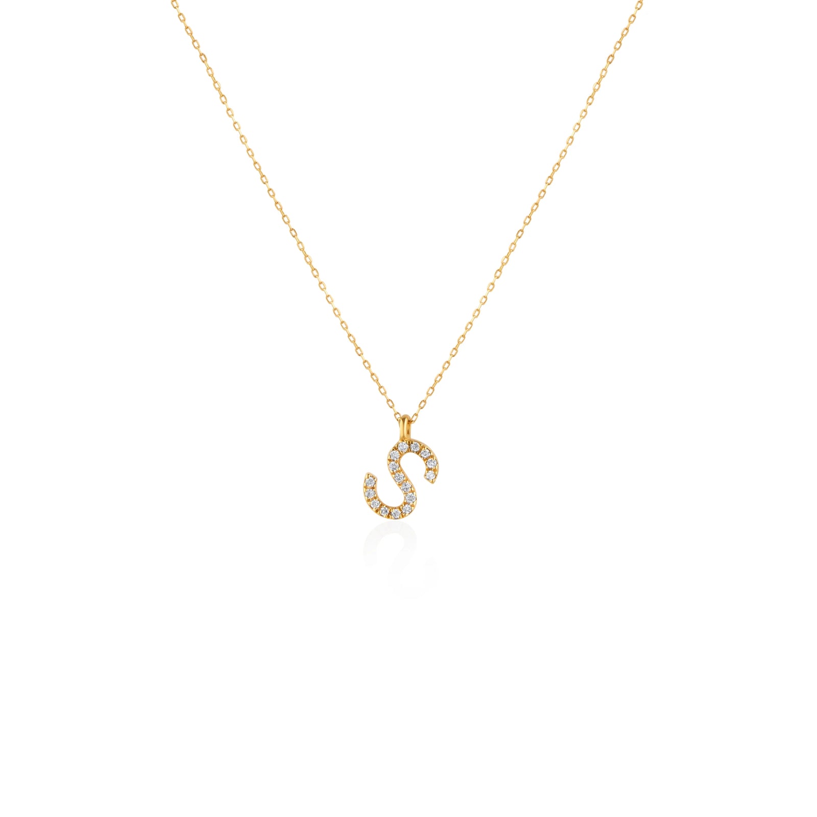 COLLAR INICIAL CON DIAMANTES EN ORO 18K - Image 4