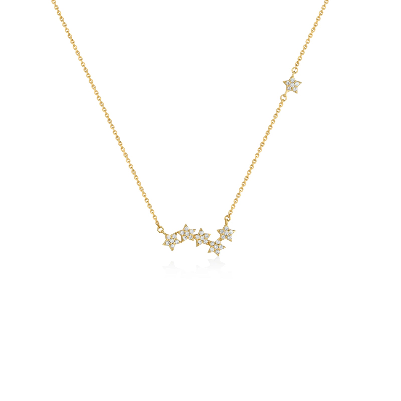 COLLAR ESTRELLAS EN ZIGZAG DIAMANTES EN ORO 18K - Image 1