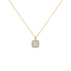 COLLAR DIAMANTES ROSETA CUADRADA EN ORO 18K