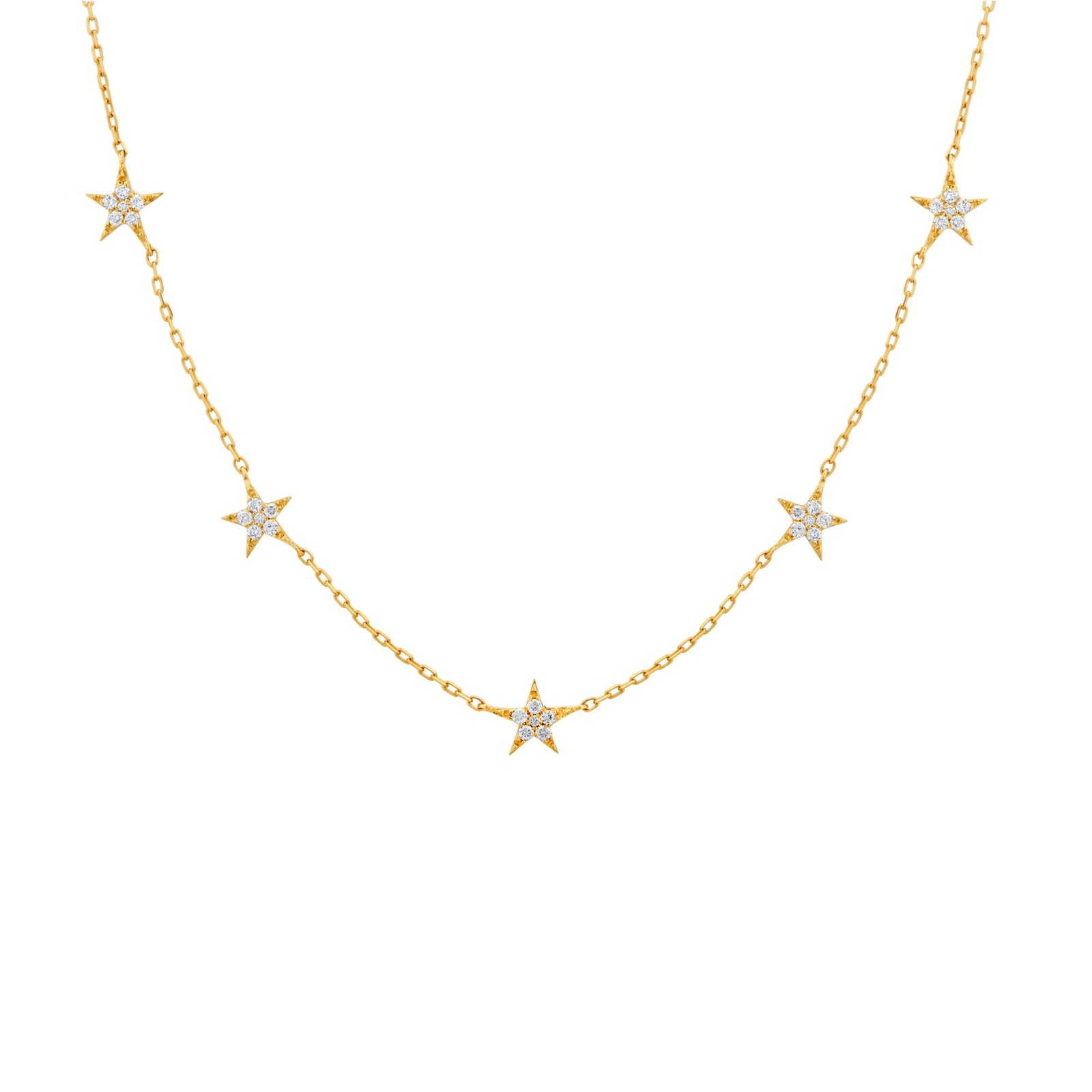 COLLAR ESTRELLAS DIAMANTES EN ORO 18K - Image 1