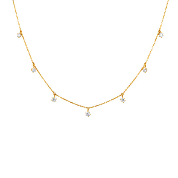 COLLAR DIAMANTES COLGANTES EN ORO 18K