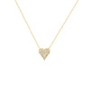 COLLAR CORAZON CON DIAMANTES LARGO EN ORO 18K