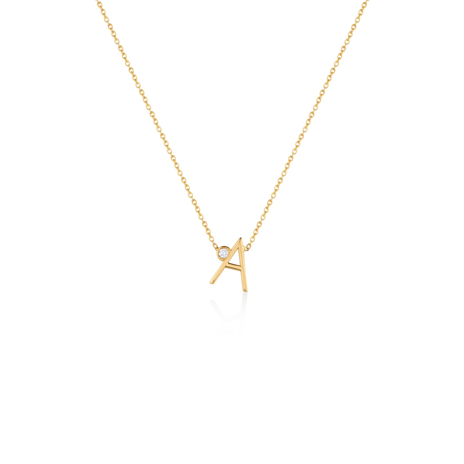 COLLAR INICIAL CON DIAMANTE EN ORO 18K - Image 1