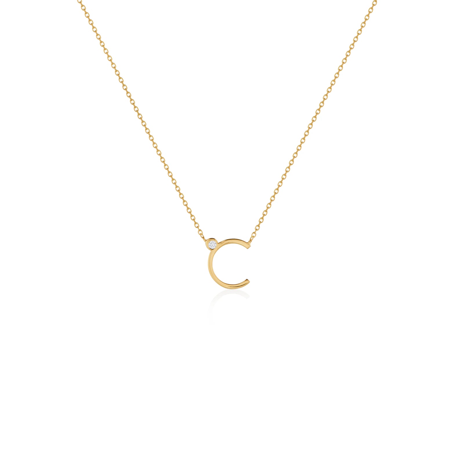 COLLAR INICIAL CON DIAMANTE EN ORO 18K - Image 7