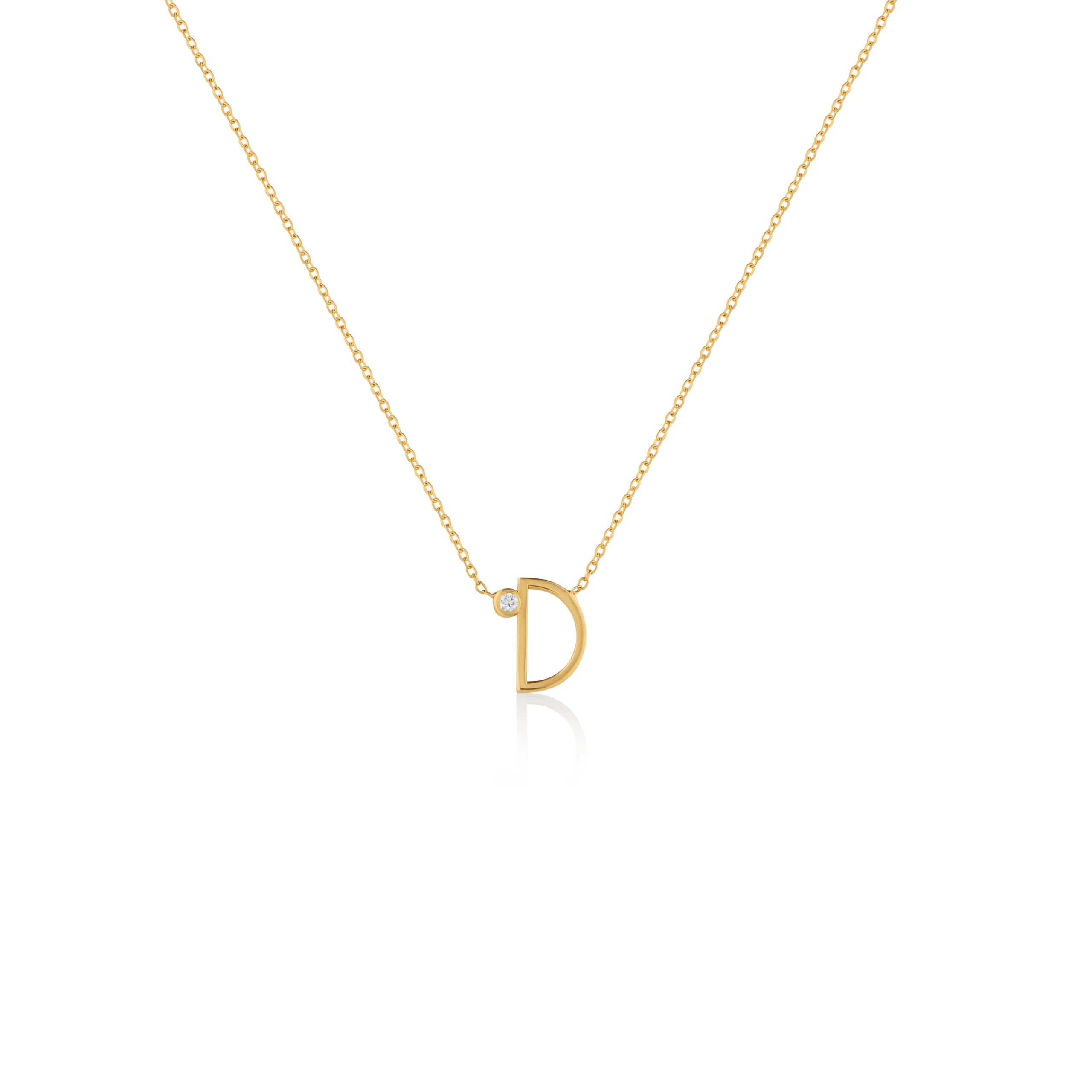 COLLAR INICIAL CON DIAMANTE EN ORO 18K - Gallery 6