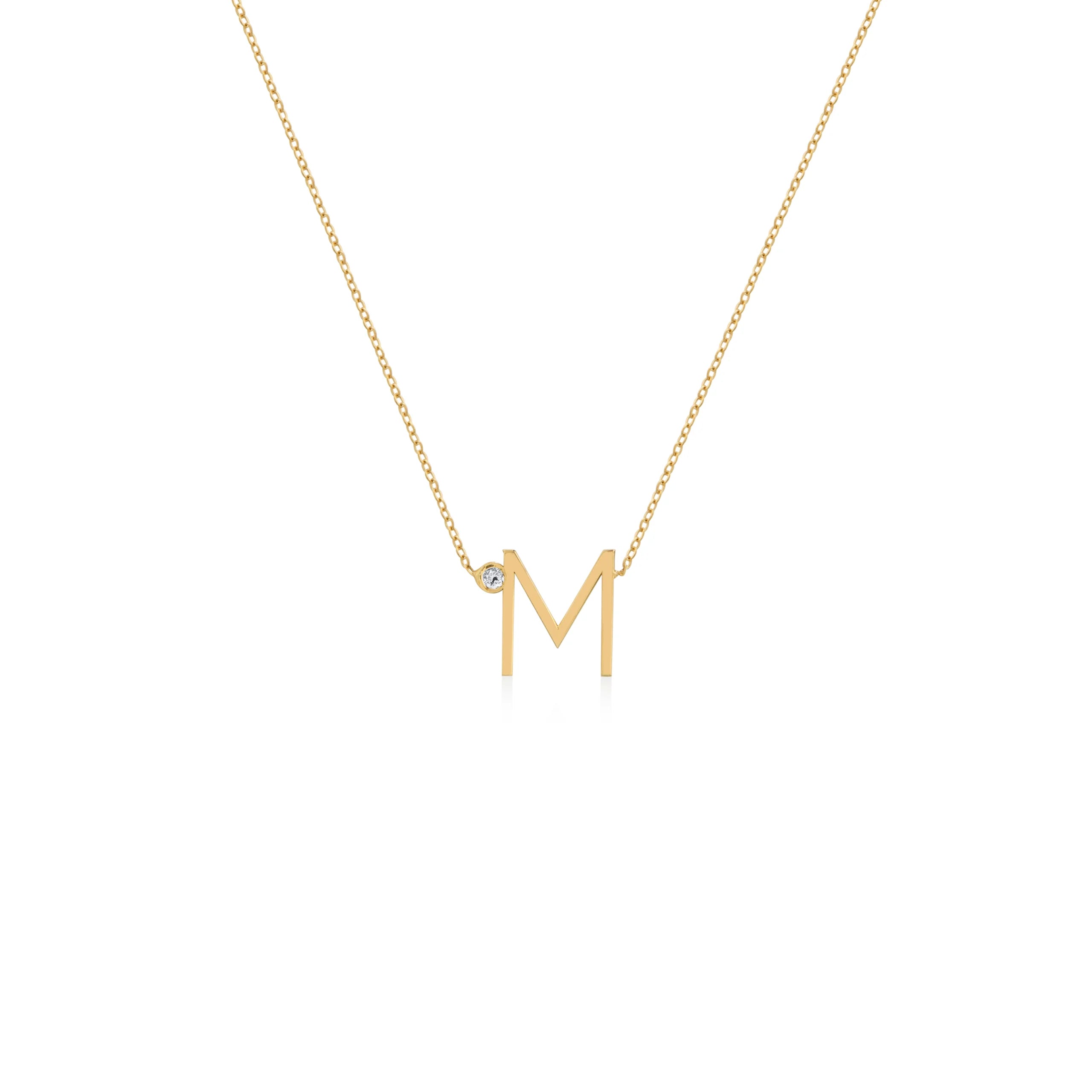 COLLAR INICIAL CON DIAMANTE EN ORO 18K - Gallery 5