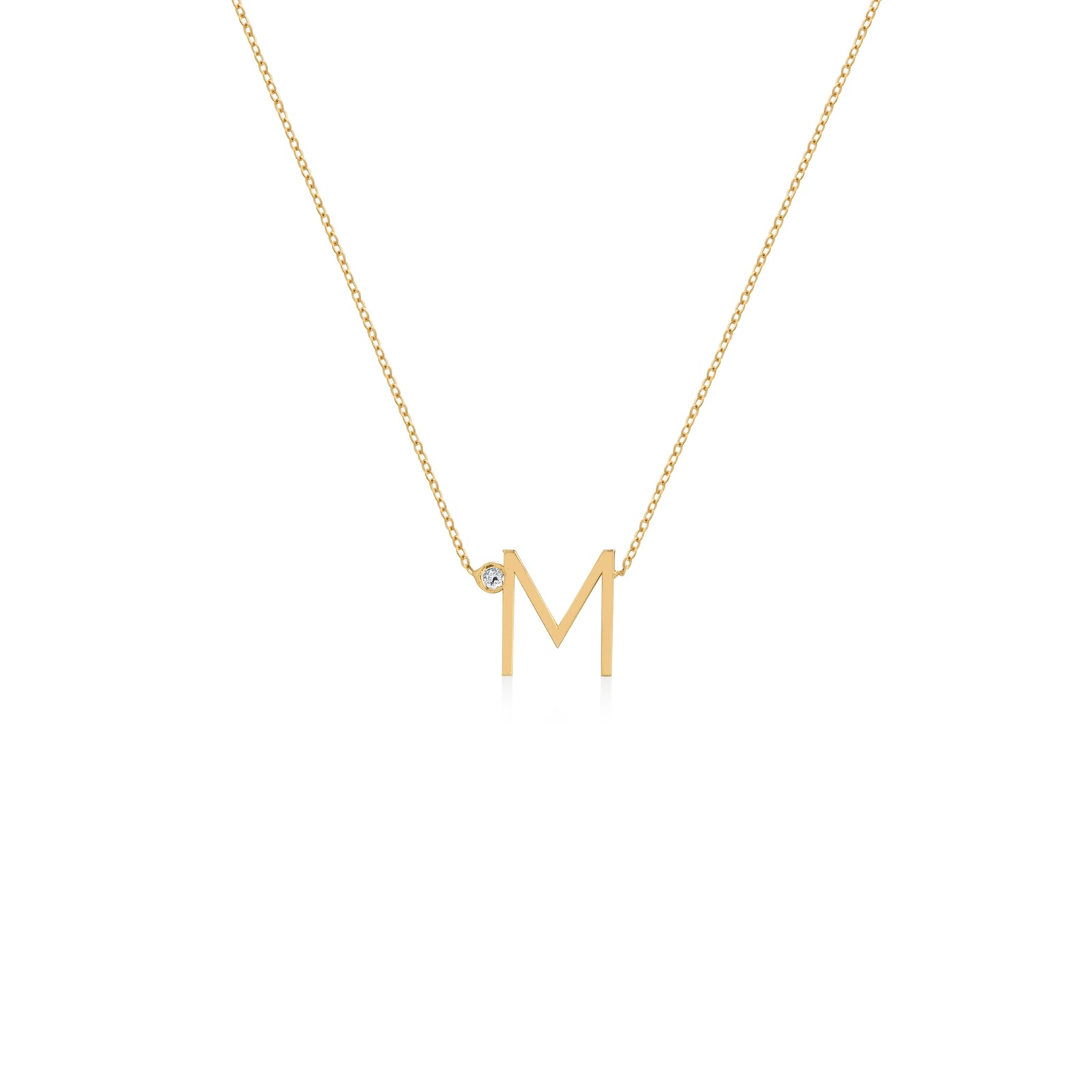 COLLAR INICIAL CON DIAMANTE EN ORO 18K - Image 5