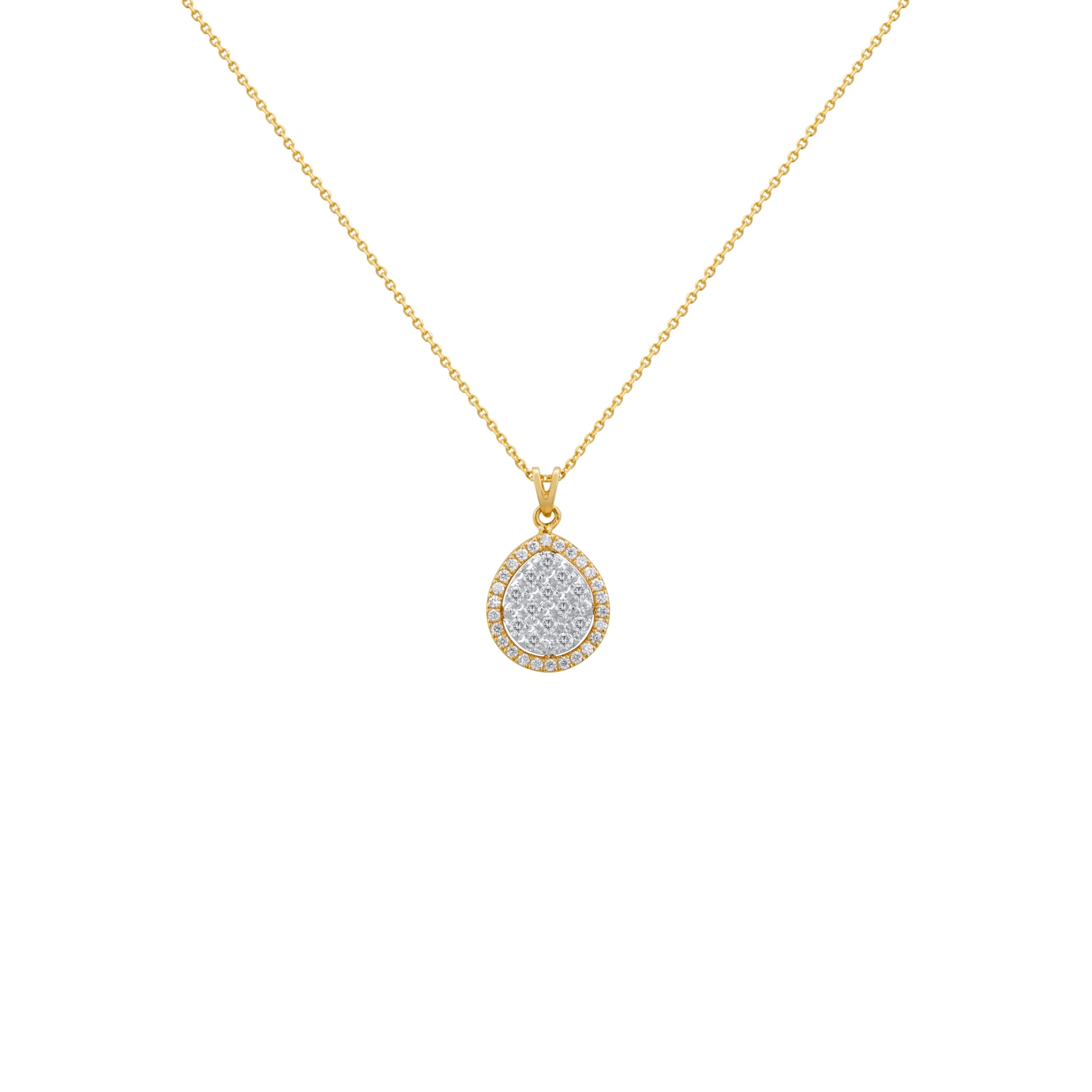 COLLAR DIAMANTES ROSETA GOTA EN ORO 18K - Gallery 1
