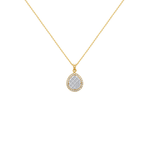 COLLAR DIAMANTES ROSETA GOTA EN ORO 18K